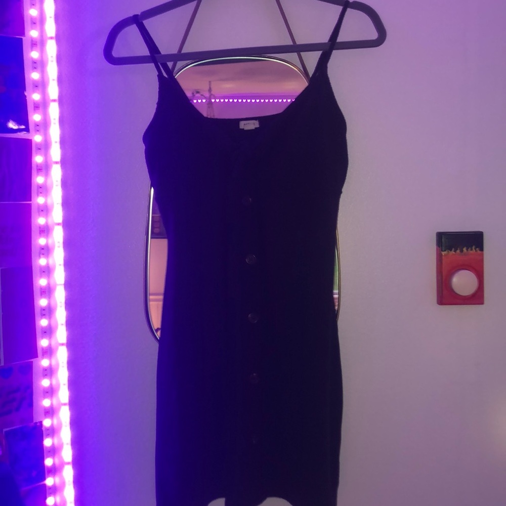 Black Garage Button Dress